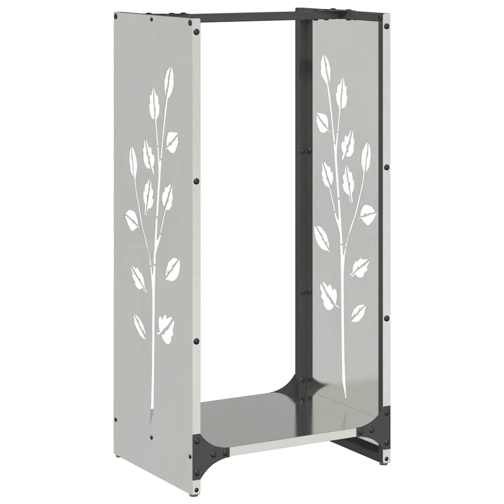 Vidaxl brandhoutrek 40x30x80 cm roestvrij staal
