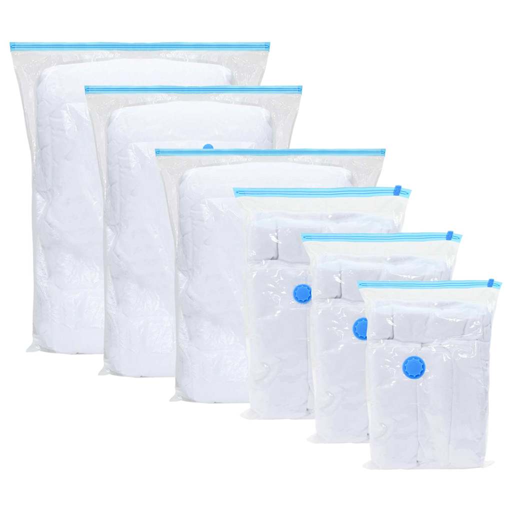 Vidaxl opslagzakken met opslag 5 pcs transparant en blauw 80 x 60 cm