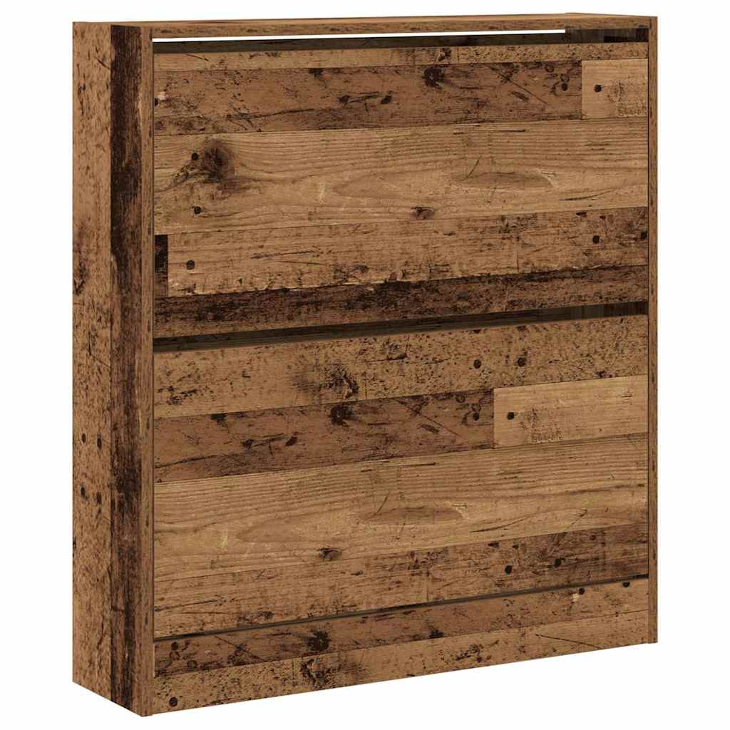 Vidaxl schoenenkast met plank oudhout 80 x 21 x 87,5 cm bewerkt hout