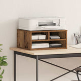 Vidaxl printerstand met opslag oudhout 49 x 40 x 22.5 cm bewerkt hout