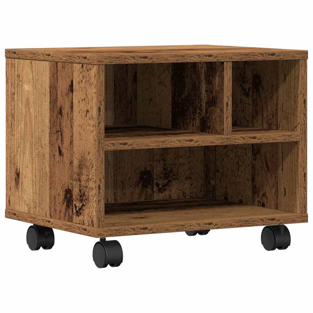 Vidaxl printerstand met opslag oudhout 41 x 32 x 33.5 cm bewerkt hout
