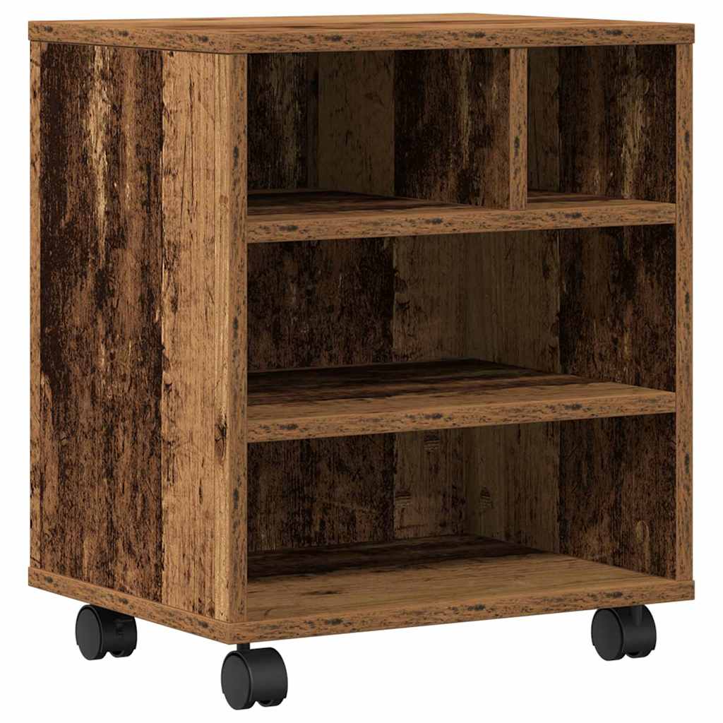 Vidaxl printerstand met opslag oud hout 41 x 32 x 48 cm bewerkt hout