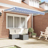 Vidaxl inklapbaar zonnescherm blauw en wit 250 x 200 cm