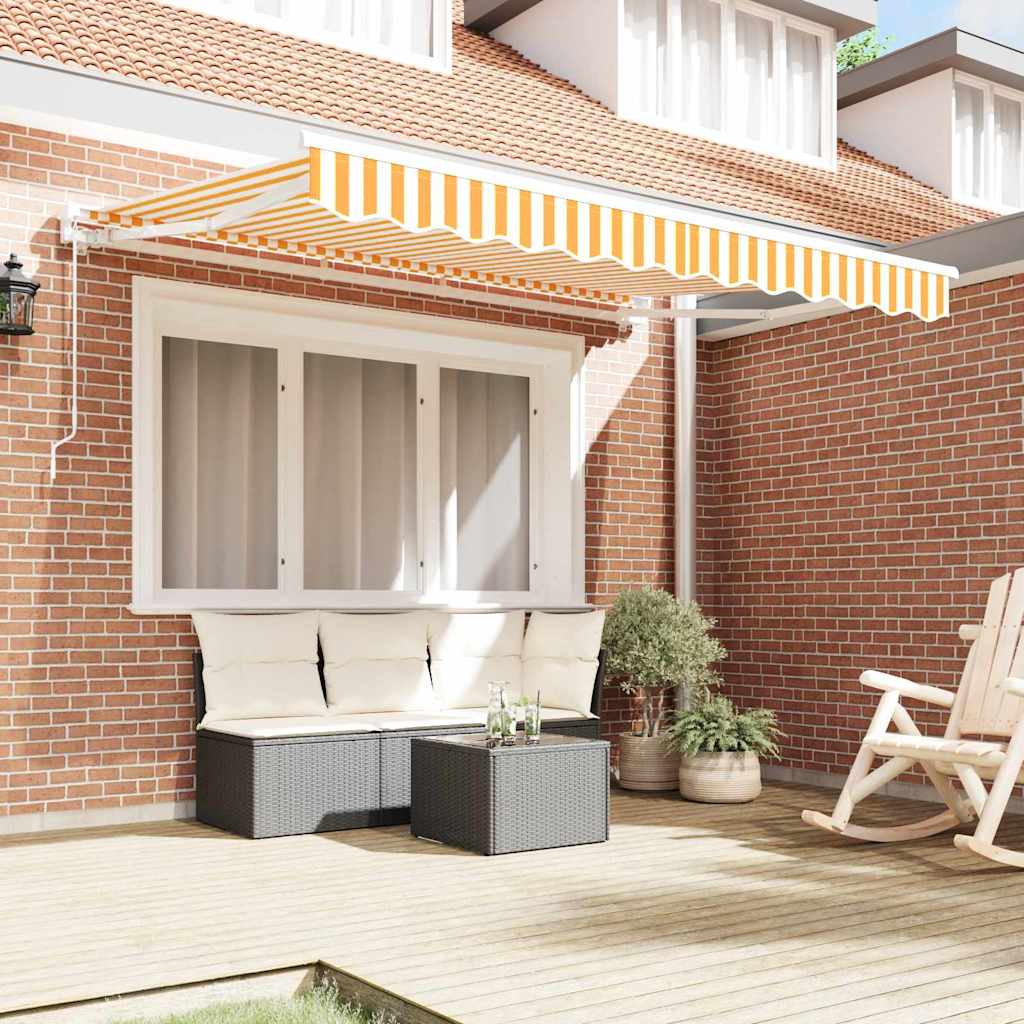 Vidaxl inklapbaar zonnescherm geel en wit 250 x 200 cm