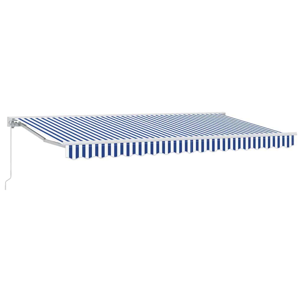 Vidaxl inklapbaar zonnescherm blauw en wit 350 x 200 cm