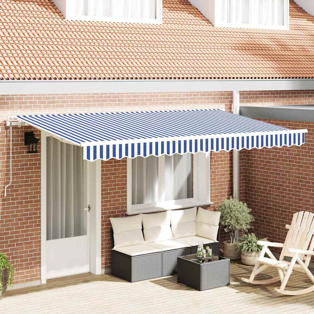 Vidaxl inklapbaar zonnescherm blauw 350 x 200 cm stof