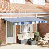 Vidaxl inklapbaar zonnescherm blauw 350 x 200 cm stof