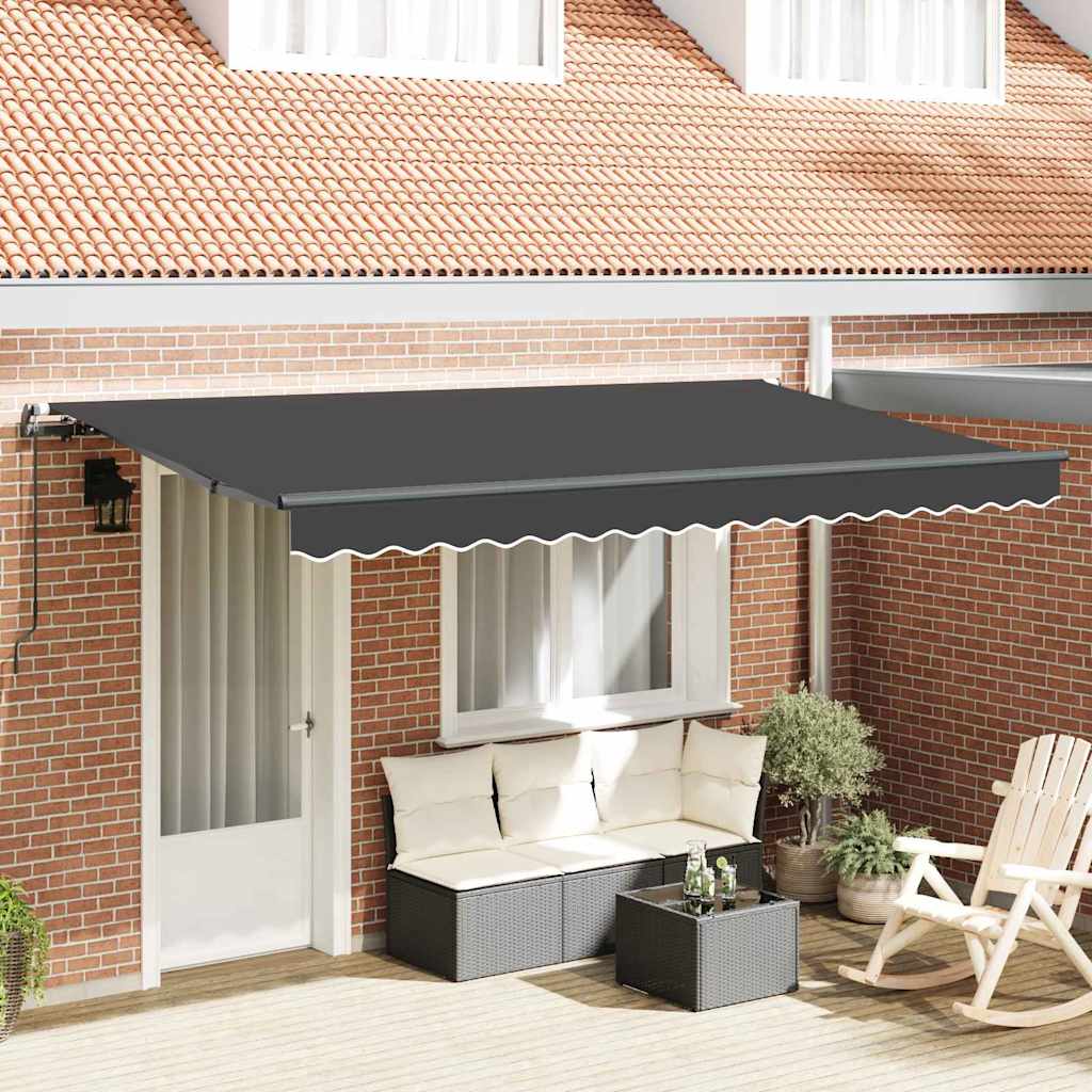 Vidaxl inklapbaar zonnescherm antraciet 400 x 200 cm stof