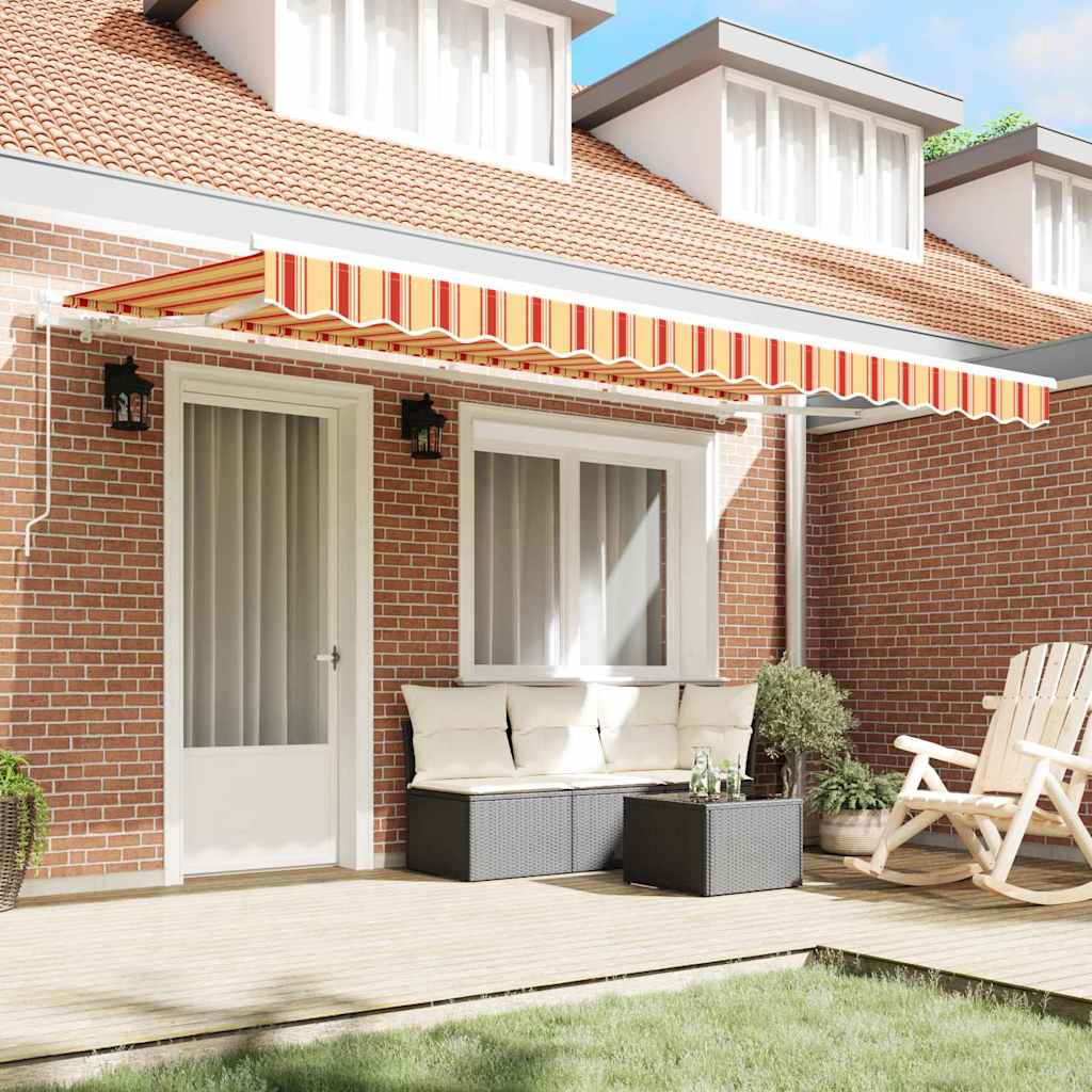 Vidaxl inklapbaar zonnescherm geel 400 x 200 cm stof