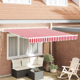 Vidaxl inklapbaar zonnescherm rood en wit 300 x 250 cm