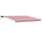 Vidaxl inklapbaar zonnescherm rood en wit 300 x 250 cm stof en staal