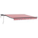 Vidaxl inklapbaar zonnescherm rood en wit 300 x 250 cm stof
