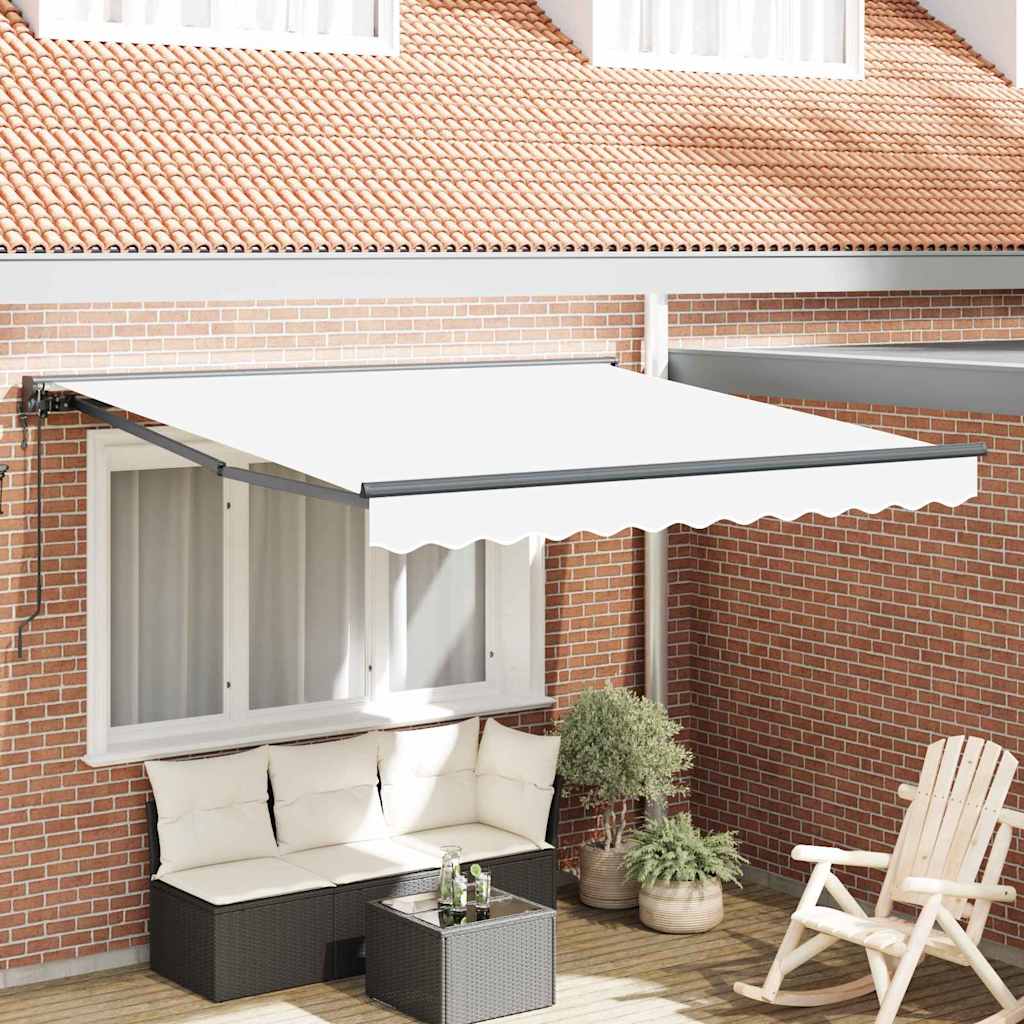 Vidaxl inklapbaar zonnescherm wit 300 x 250 cm polyester en metaal
