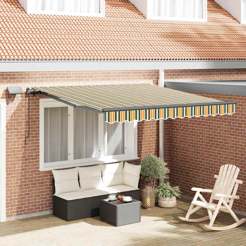 Vidaxl inklapbaar zonnescherm groen en geel 300 x 250 cm stof