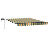 Vidaxl inklapbaar zonnescherm groen en geel 300 x 250 cm stof