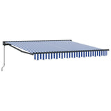 Vidaxl inklapbaar zonnescherm blauw en wit 350 x 250 cm