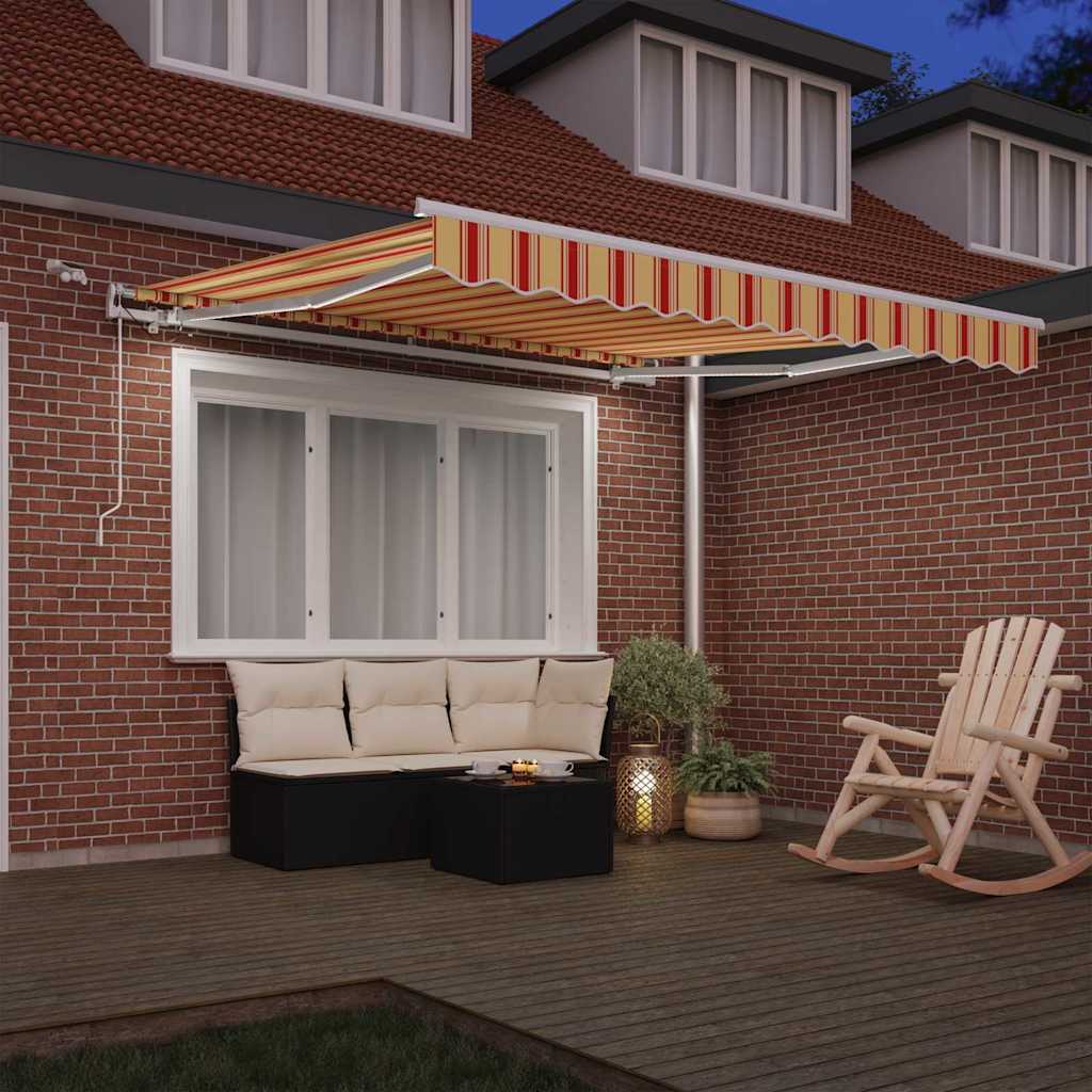 Vidaxl inklapbaar zonnescherm geel en oranje 350 x 250 cm