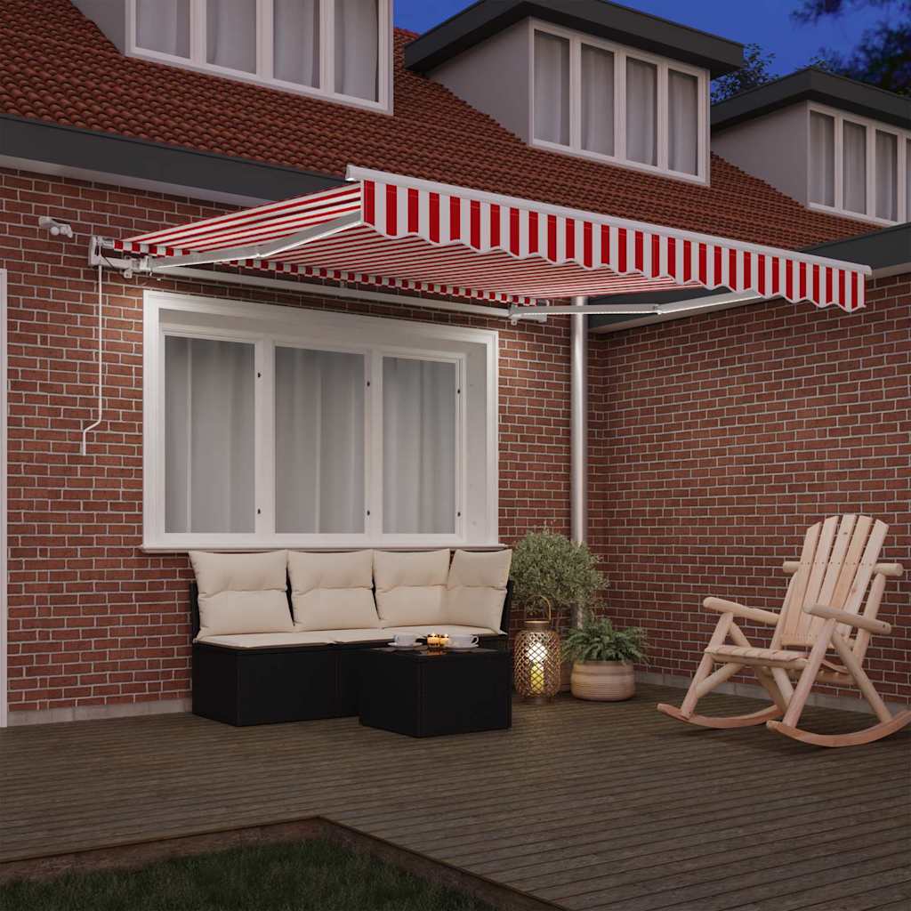 Vidaxl inklapbaar zonnescherm rood en wit 350 x 250 cm