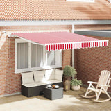 Vidaxl inklapbaar zonnescherm rood en wit 350 x 250 cm