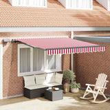 Vidaxl inklapbaar zonnescherm rood en wit 350 x 250 cm stof
