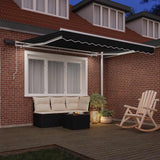 Vidaxl inklapbaar zonnescherm zwart 350 x 250 cm stof en staal