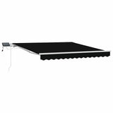 Vidaxl inklapbaar zonnescherm zwart 350 x 250 cm stof en staal