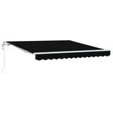 Vidaxl inklapbaar zonnescherm zwart 350 x 250 cm stof