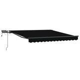 Vidaxl inklapbaar zonnescherm zwart 350 x 250 cm stof
