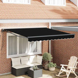 Vidaxl inklapbaar zonnescherm zwart 350 x 250 cm polyester en metaal