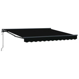 Vidaxl inklapbaar zonnescherm zwart 350 x 250 cm polyester en metaal