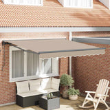 Vidaxl inklapbaar zonnescherm beige 350 x 250 cm polyester en metaal