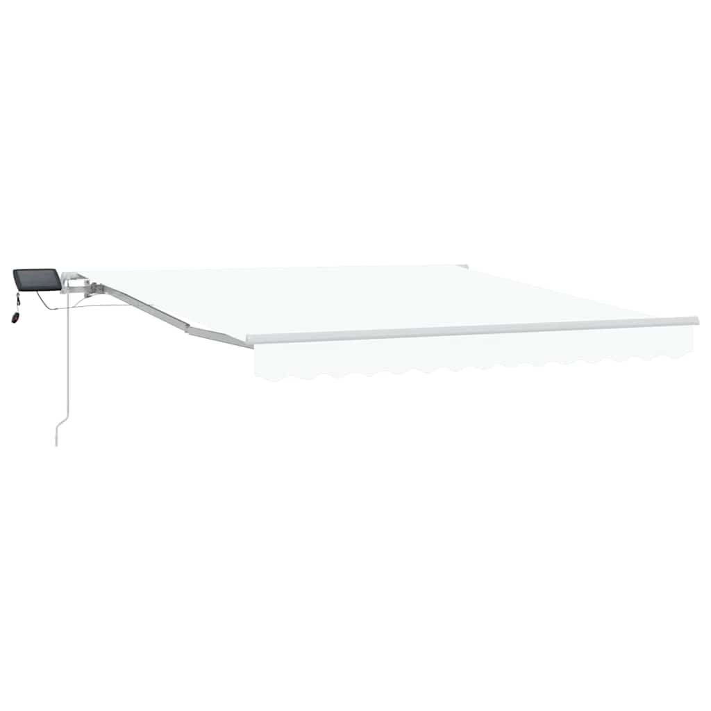 Vidaxl inklapbaar zonnescherm wit 350 x 250 cm stof en staal