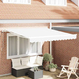 Vidaxl inklapbaar zonnescherm wit 350 x 250 cm stof