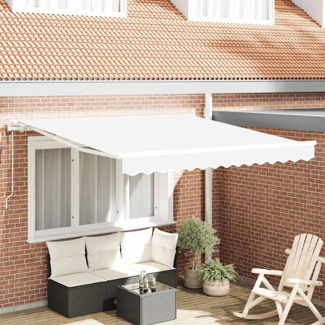 Vidaxl inklapbaar zonnescherm wit 350 x 250 cm stof