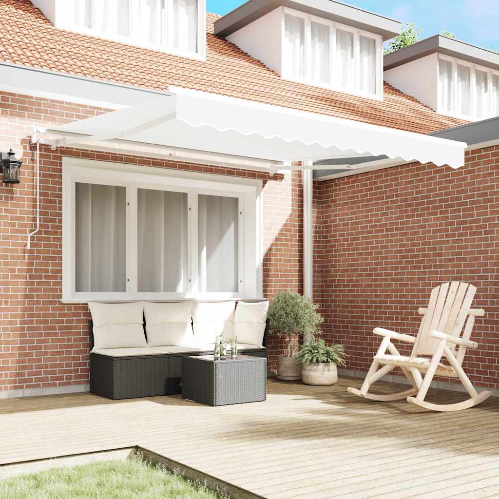 Vidaxl inklapbaar zonnescherm wit 350 x 250 cm stof