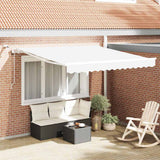 Vidaxl inklapbaar zonnescherm wit 350 x 250 cm polyester en metaal