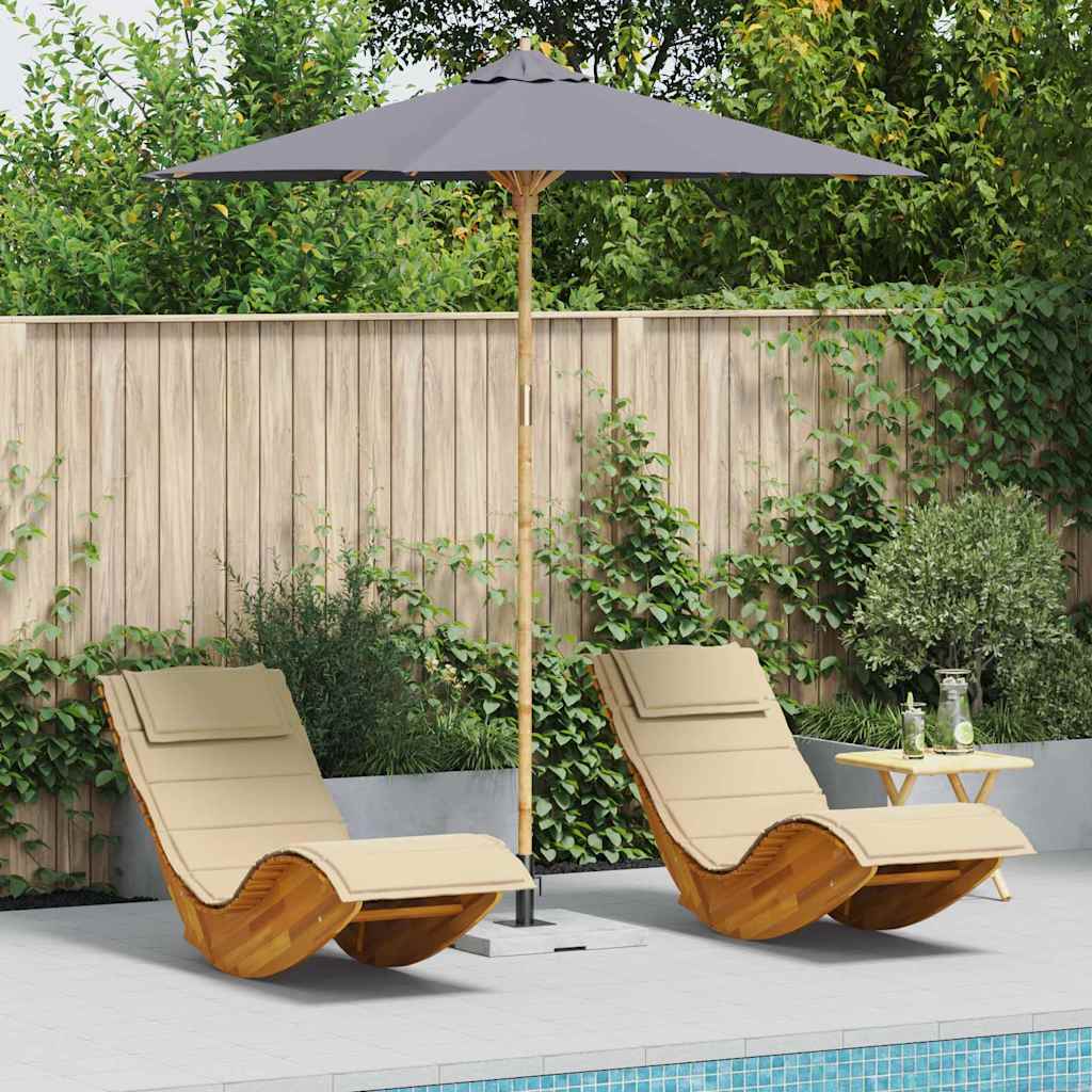 Vidaxl tuinparasol donkergrijs ø 270 x 260 cm bamboe