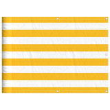 Vidaxl balkonscherm geel en wit gestreept 75x1000 cm