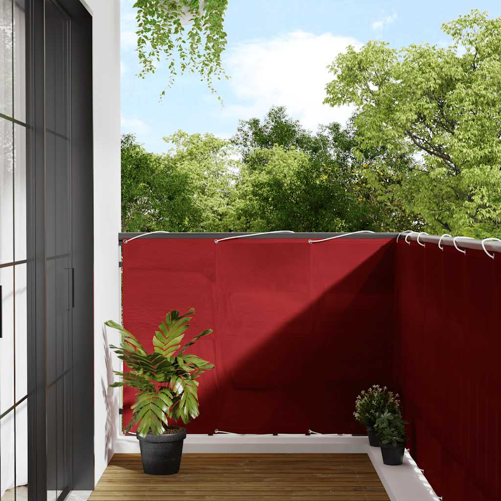 Vidaxl balkonscherm rood 120x700 cm 100% polyester oxford