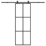Vidaxl schuifdeur met beslag 76x205 cm esg-glas en aluminium