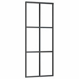 Vidaxl schuifdeur met beslag 76x205 cm esg-glas en aluminium