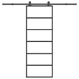 Vidaxl schuifdeur met beslag 76x205 cm esg-glas en aluminium