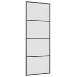 Vidaxl schuifdeur met beslag 76x205 cm esg-glas en aluminium