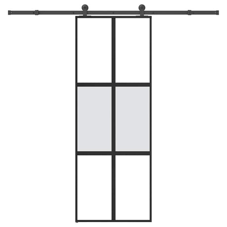 Vidaxl schuifdeur met beslag 76x205 cm gehard glas en aluminium