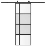 Vidaxl schuifdeur met beslag 76x205 cm gehard glas en aluminium