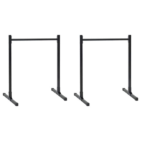 Vidaxl dip station 2 pcs zwart 55 x 90 x 104.5 cm gepoedercoat staal