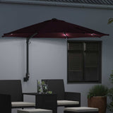 Vidaxl tuinparasol bordeaux rood 248 x 248 x 148 cm polyester en staal