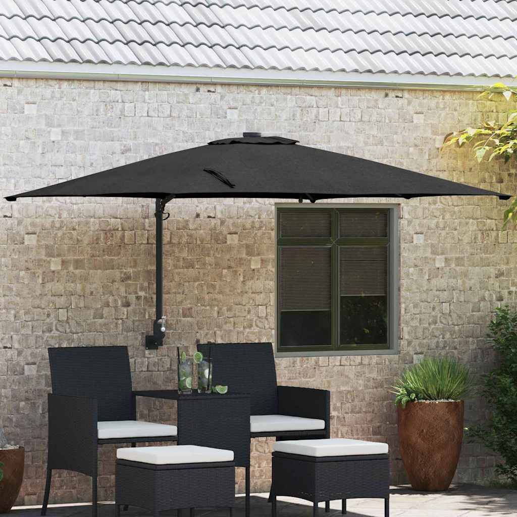 Vidaxl tuinparasol zwart 248,5 x 247,5 x 160 cm polyester en staal