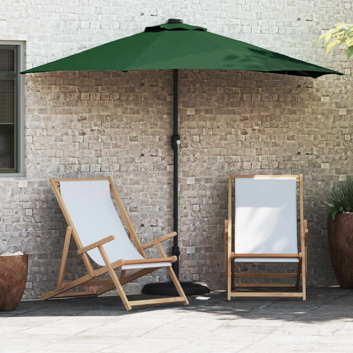 Vidaxl tuinparasol groen 294 x 150 x 224 cm polyester en staal
