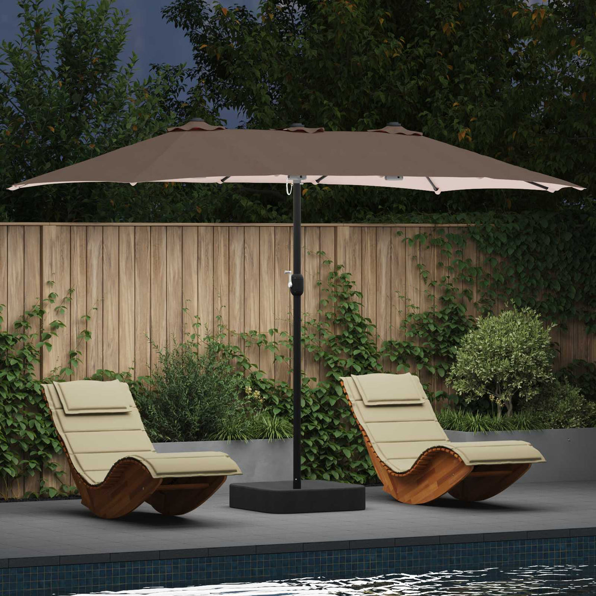 Vidaxl tuinparasol taupe 385 x 209 x 244 cm polyester
